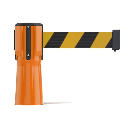 Retractable Belt Barrier Cone Mount Orange Case 11ft. Blk/Ye Belt